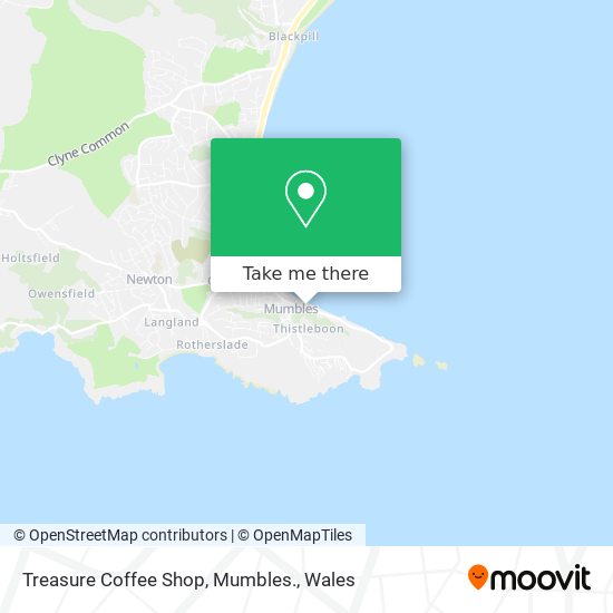 Treasure Coffee Shop, Mumbles. map