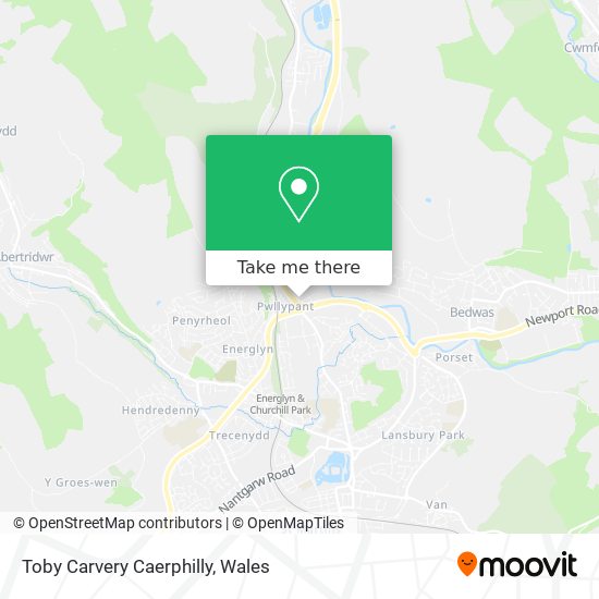 Toby Carvery Caerphilly map