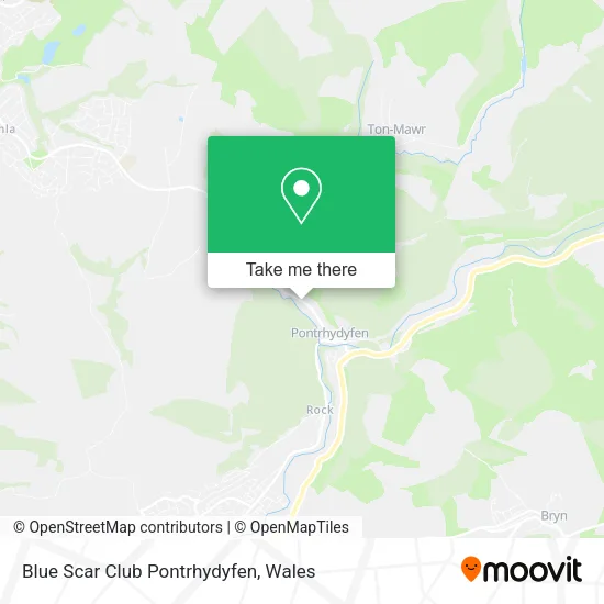Blue Scar Club Pontrhydyfen map