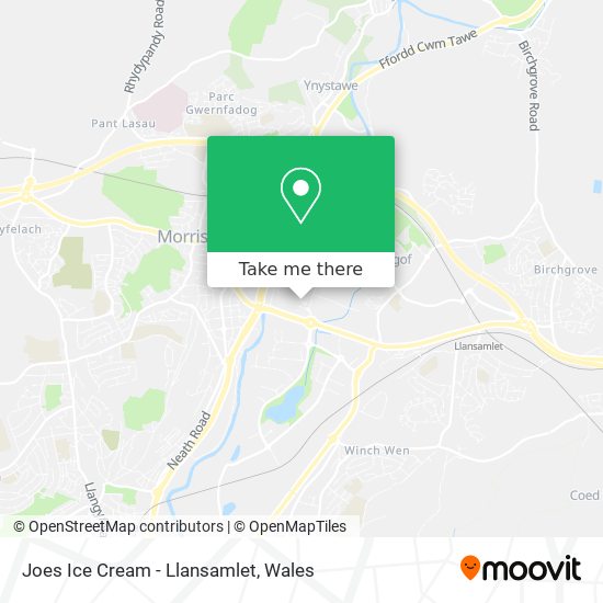 Joes Ice Cream - Llansamlet map