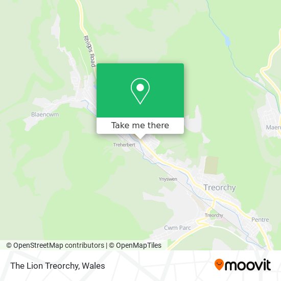 The Lion Treorchy map