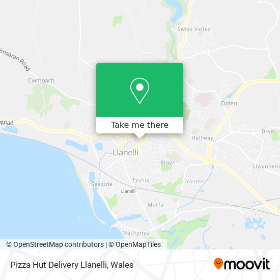 Pizza Hut Delivery Llanelli map