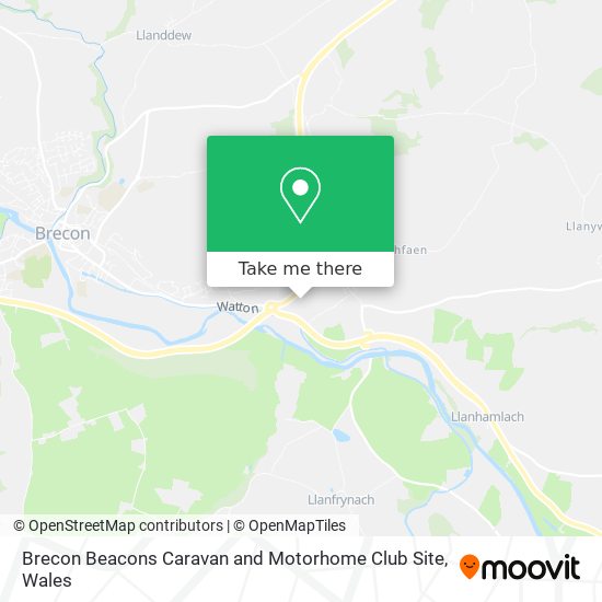 Brecon Beacons Caravan and Motorhome Club Site map