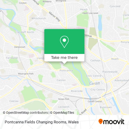 Pontcanna Fields Changing Rooms map
