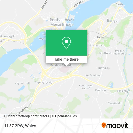 Ll57 Postcode Map How to Get to LL57 2PW in Gwynedd by Bus?