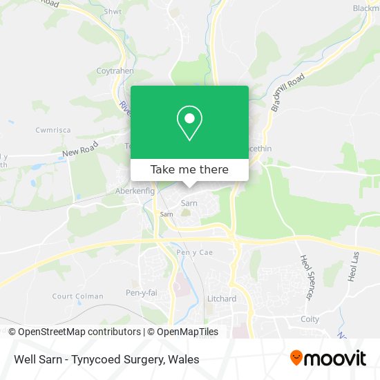 Well Sarn - Tynycoed Surgery map