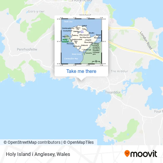 Holy Island i Anglesey map