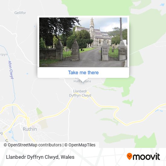 Llanbedr Dyffryn Clwyd map