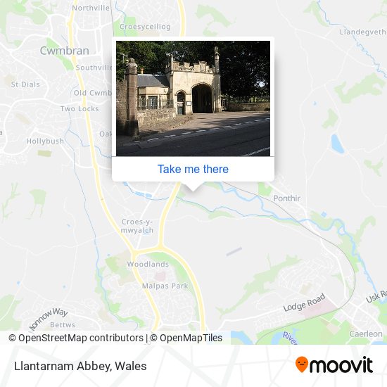 Llantarnam Abbey map