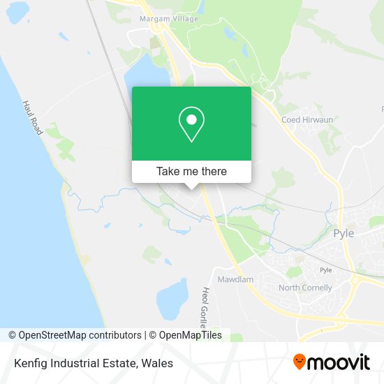 How to get to Kenfig Industrial Estate in Neath Port Talbot by train?