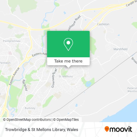 Trowbridge & St Mellons Library map