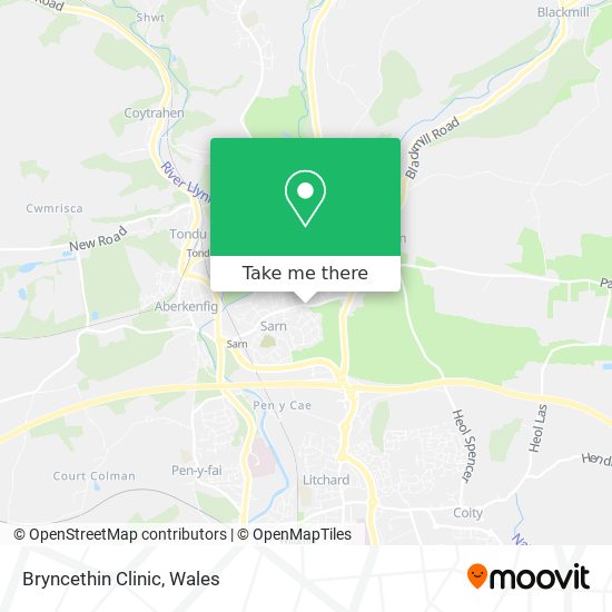 Bryncethin Clinic map