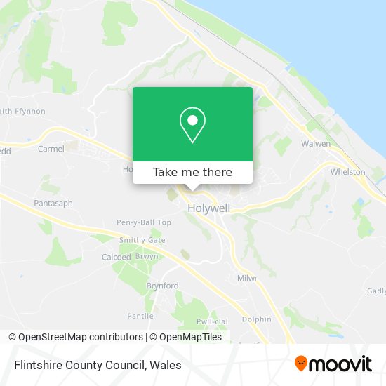 How to get to flintshire county council by bus or train 