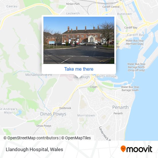 How to get to Llandough Hospital in The Vale Of Glamorgan by Bus or Train?