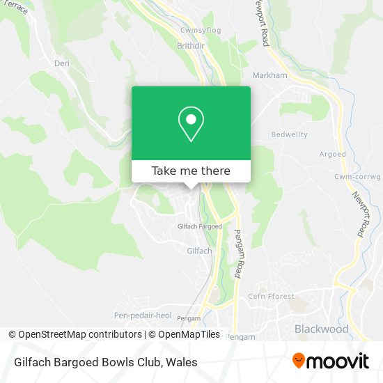 Gilfach Bargoed Bowls Club map