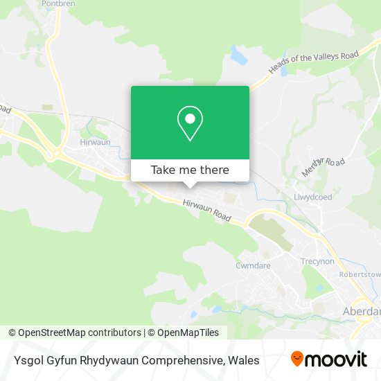Ysgol Gyfun Rhydywaun Comprehensive map