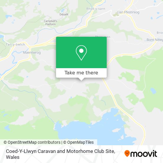 Coed-Y-Llwyn Caravan and Motorhome Club Site map