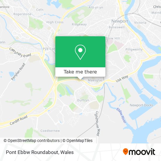 Pont Ebbw Roundabout map