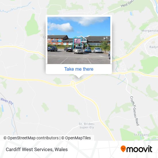 Cardiff West Services map