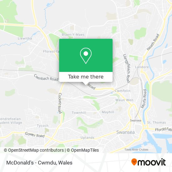 McDonald's - Cwmdu map