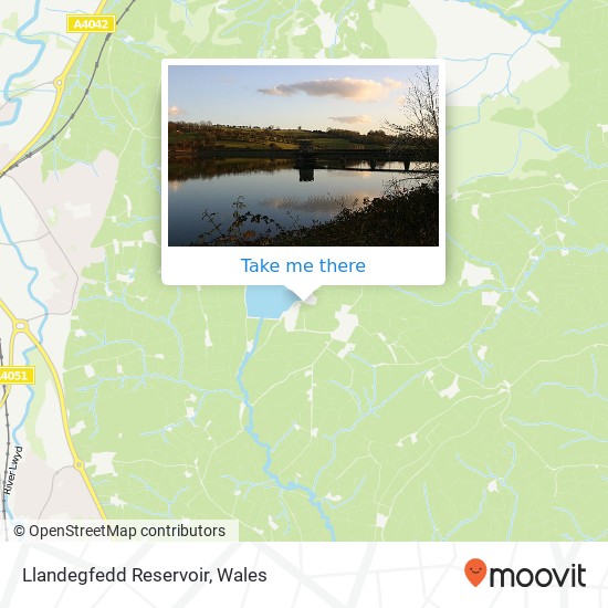 Llandegfedd Reservoir map