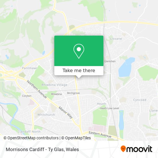Morrisons Cardiff - Ty Glas map