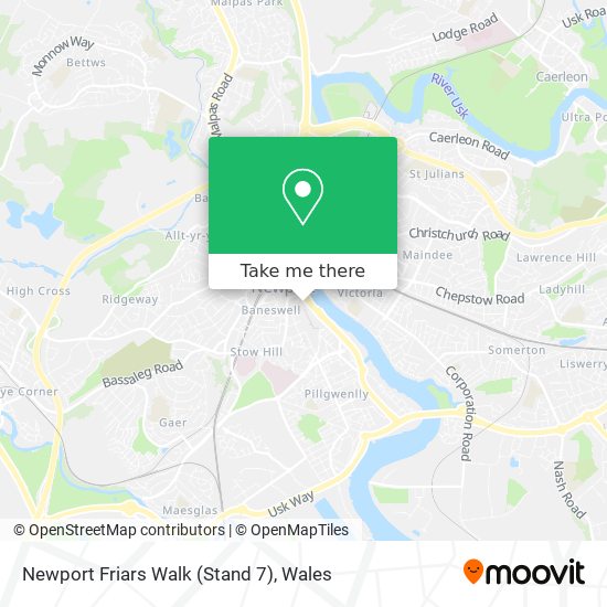 Newport Friars Walk (Stand 7) map