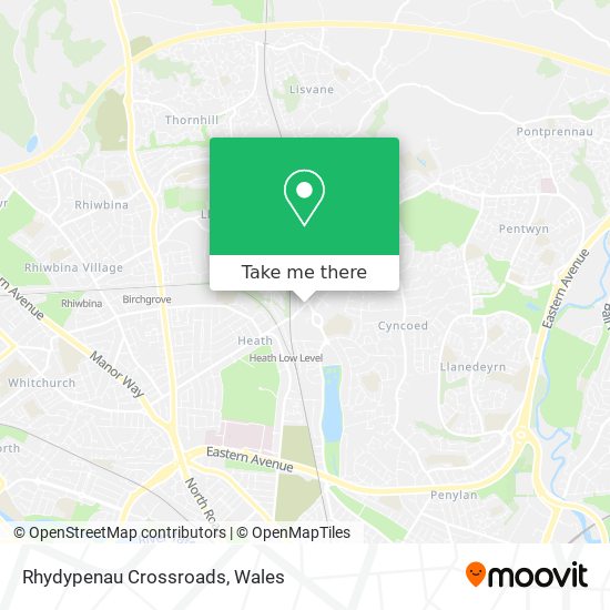 Rhydypenau Crossroads map
