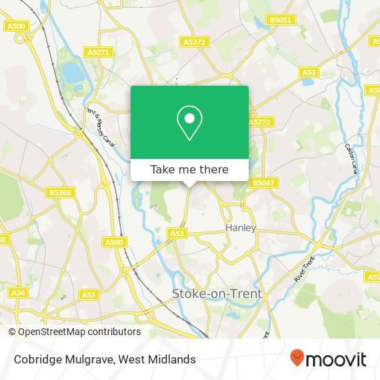 Cobridge Mulgrave, Hanley Stoke-on-Trent map