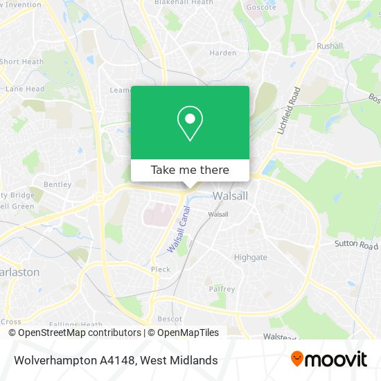 Wolverhampton A4148 map