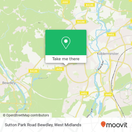 Sutton Park Road Bewdley, Kidderminster Kidderminster map