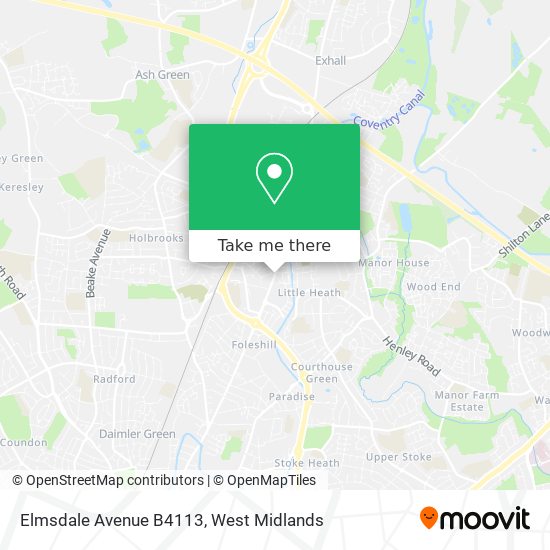 Elmsdale Avenue B4113 map