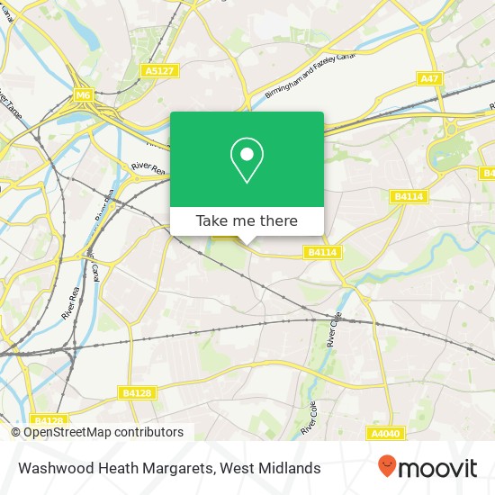 Washwood Heath Margarets, Ward End Birmingham map