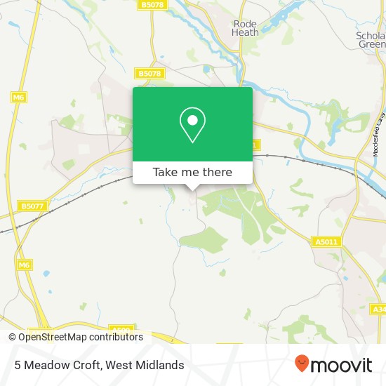 5 Meadow Croft, Alsager Stoke-on-Trent map