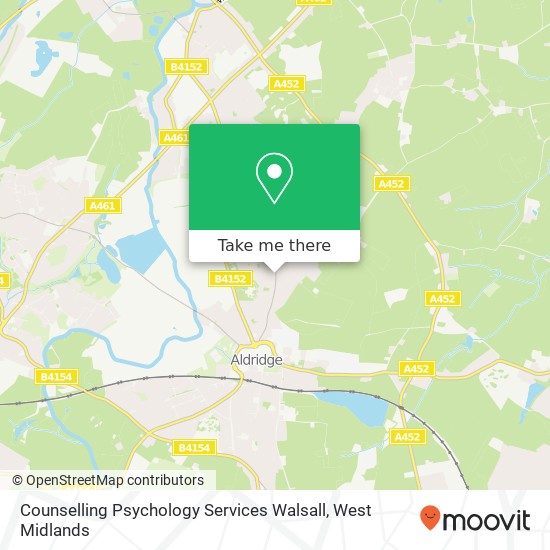 Counselling Psychology Services Walsall, Walsall Wood Road Aldridge Walsall WS9 8RA map