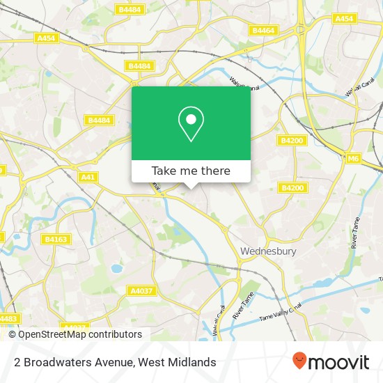 2 Broadwaters Avenue, Moxley Wednesbury map