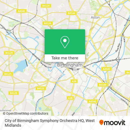 City of Birmingham Symphony Orchestra HQ map