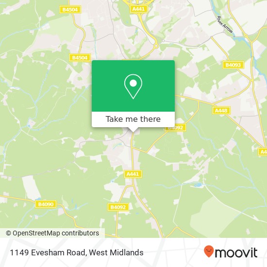 1149 Evesham Road, Astwood Bank Redditch map