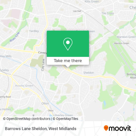 Barrows Lane Sheldon map
