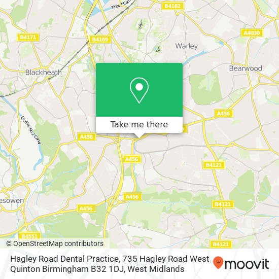 Hagley Road Dental Practice, 735 Hagley Road West Quinton Birmingham B32 1DJ map