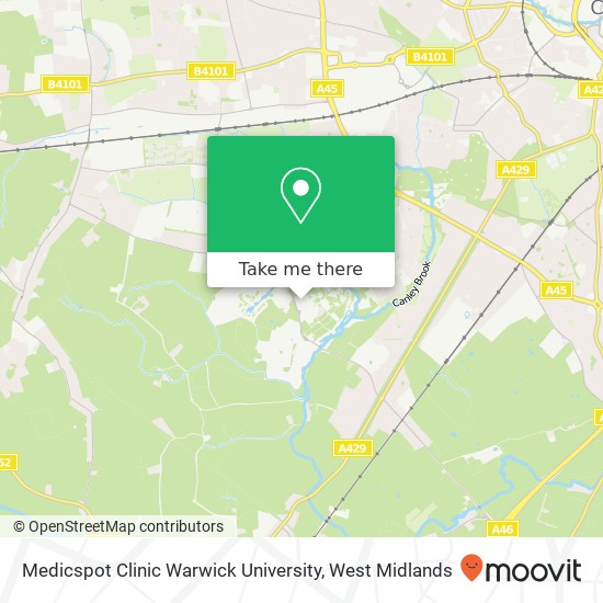 Medicspot Clinic Warwick University, Coventry Coventry map