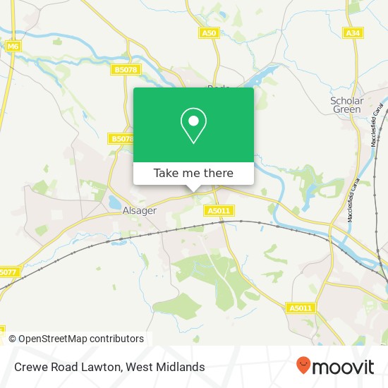 Crewe Road Lawton, Alsager Stoke-on-Trent map