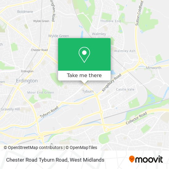 Chester Road Tyburn Road map