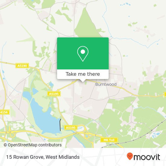 15 Rowan Grove, Chasetown Burntwood map