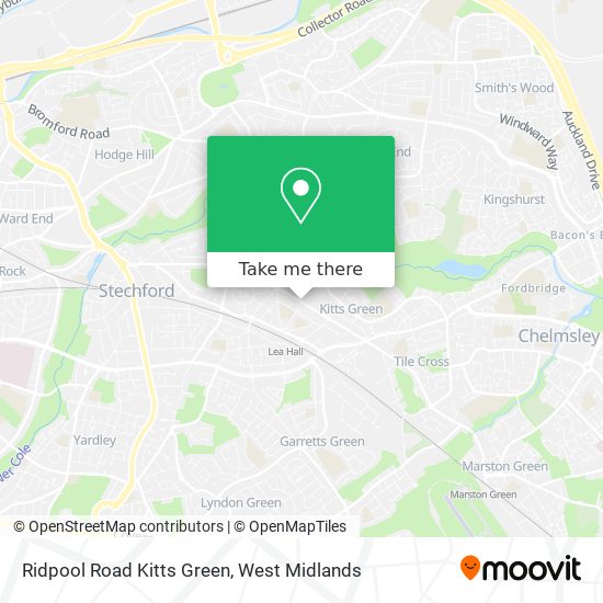 Ridpool Road Kitts Green map
