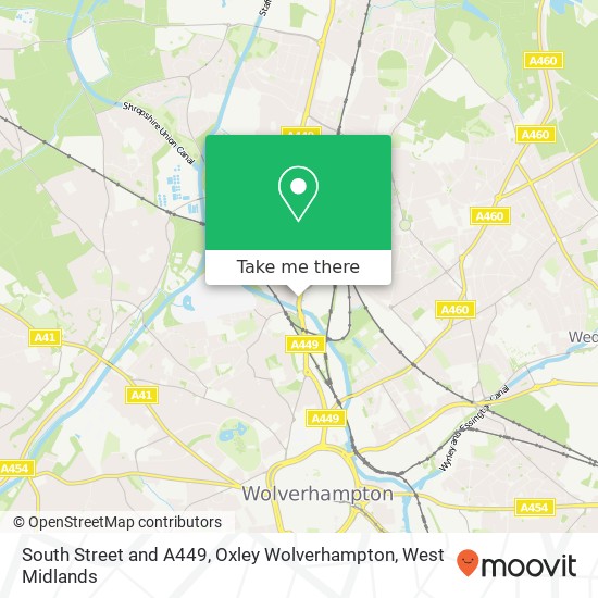 South Street and A449, Oxley Wolverhampton map