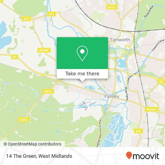 14 The Green, Bonehill Tamworth map
