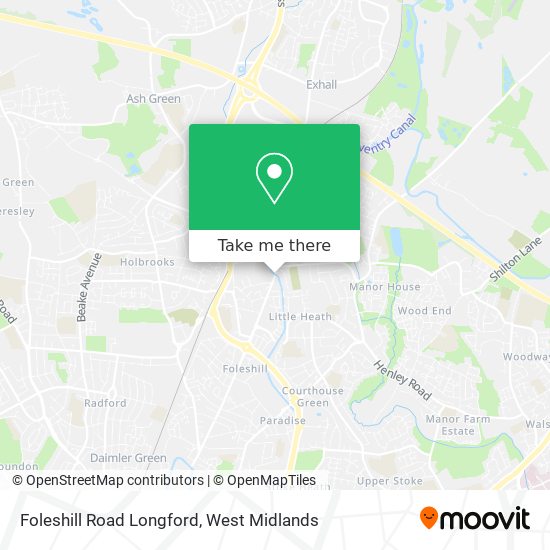 Foleshill Road Longford map