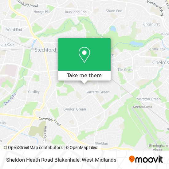 Sheldon Heath Road Blakenhale map