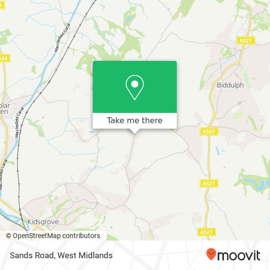 Sands Road, Harriseahead Stoke-on-Trent map